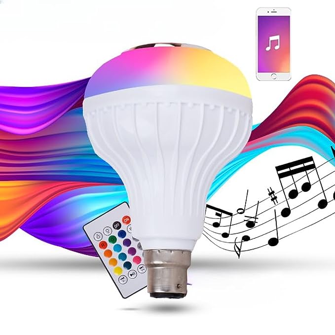 Led Music Bulb B22 led Light Bulb with Bluetooth Speaker RGB Self Changing  Color